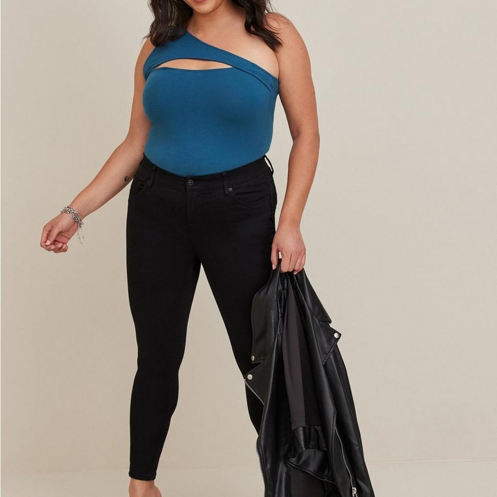 Teal One-Shoulder Shirt